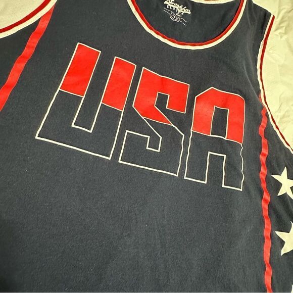 Brooklyn Cloth Blue USA Tank Top with Stars size Large - Picture 6 of 10
